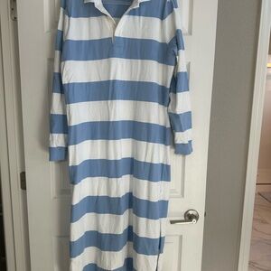 Polo Ralph Lauren Blue White Striped Rugby Dress